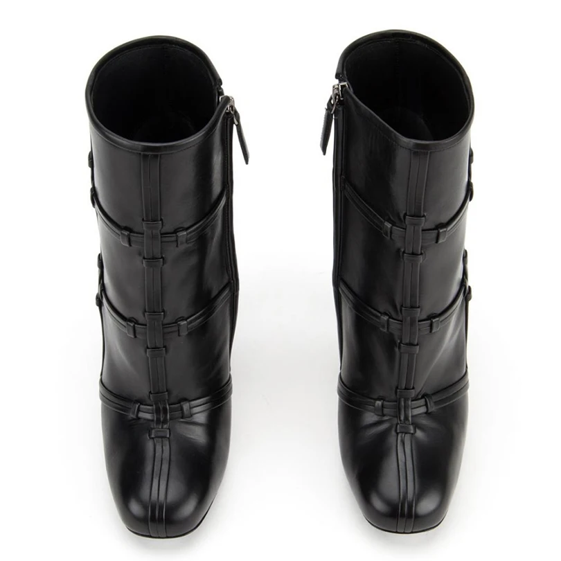 Женские ботильоны черного цвета; коллекция года; повседневные ботинки из джинсовой ткани с теплой подкладкой на высоком массивном каблуке; женская зимняя обувь с круглым носком на молнии;