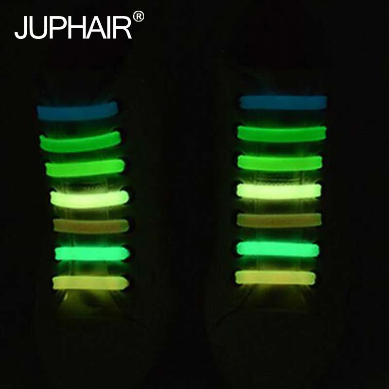 

New 8 Sets(14 Root/Set) Girls Kid Shiny Lazy Shoelace Flat Fluorescent Luminous Lace Buckle White Color Sports Shoelace Elastic