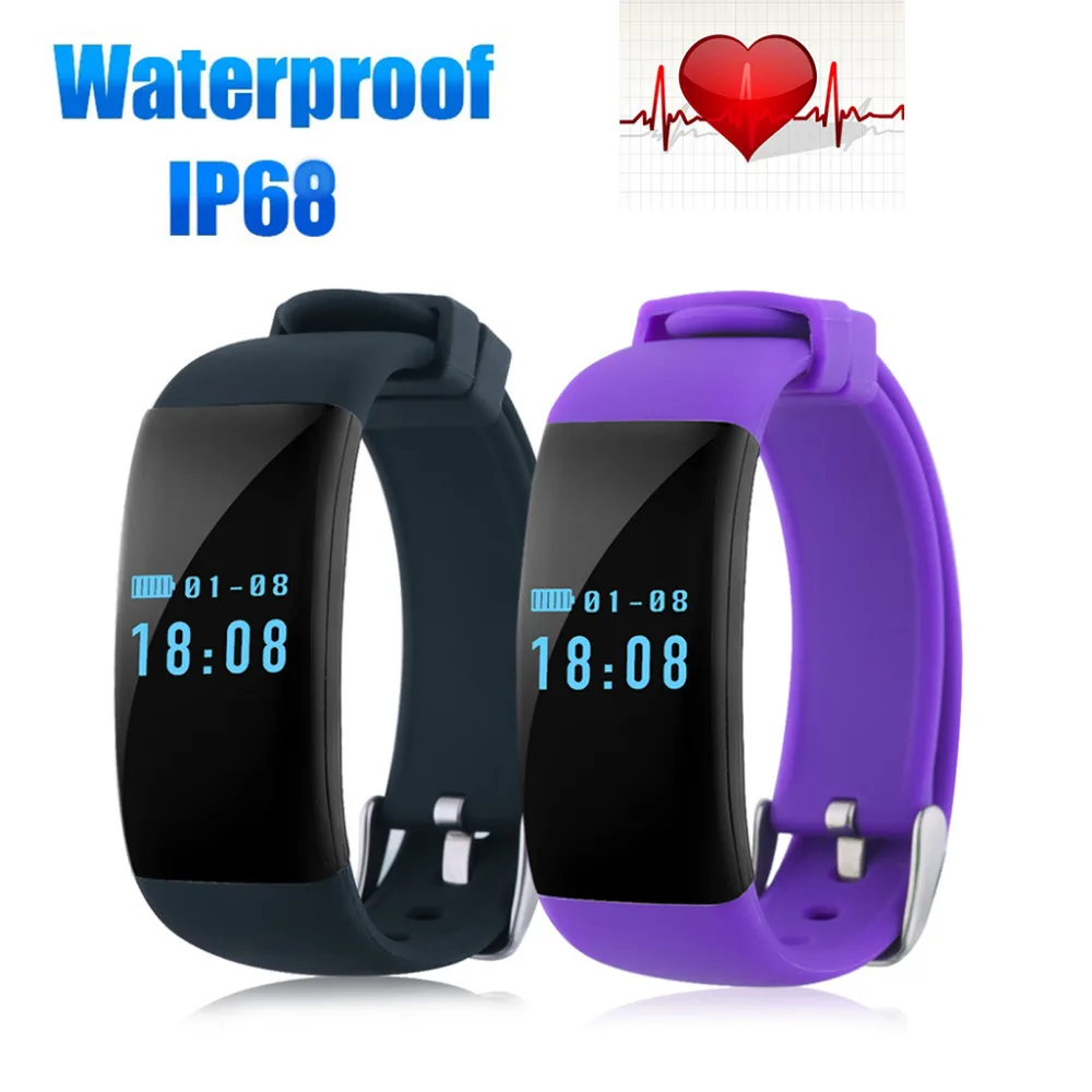 Diggro DFit Wristband IP68 Heart Rate Waterproof Sports Bracelet Bluetooth 4 0 Pedometer Calorie Sleep Monitor