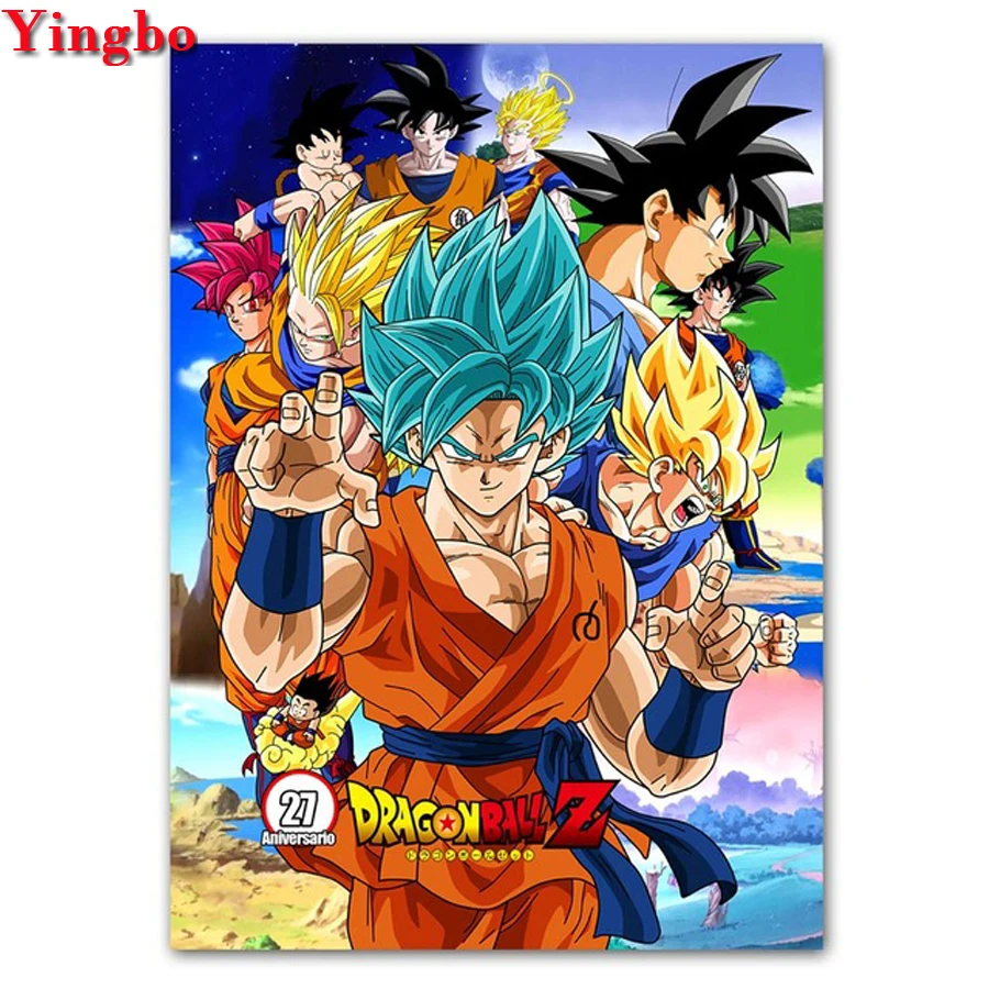 Full Diamond Embroidery Complete Kit Japan Anime DIY Diamand Painting With Square/Round Stones Dragon Ball Z Home Decoration