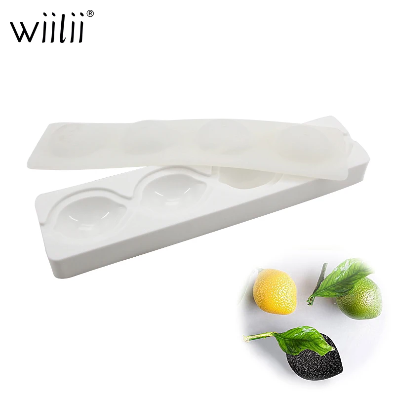 

4 Holes Lemon Silicone Molds For Mousse Dessert Decorating Tools Truffle Pastry Molds Ice Cream Cake Mold DIY Baking Accessories