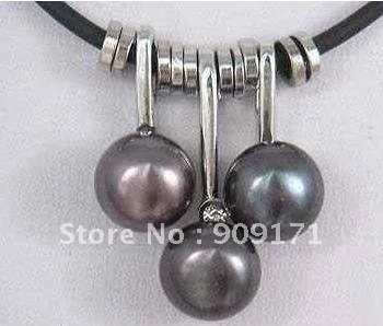 Бесплатная доставка * модное ожерелье с кулоном из черного жемчуга|black pearl pendant|pearl