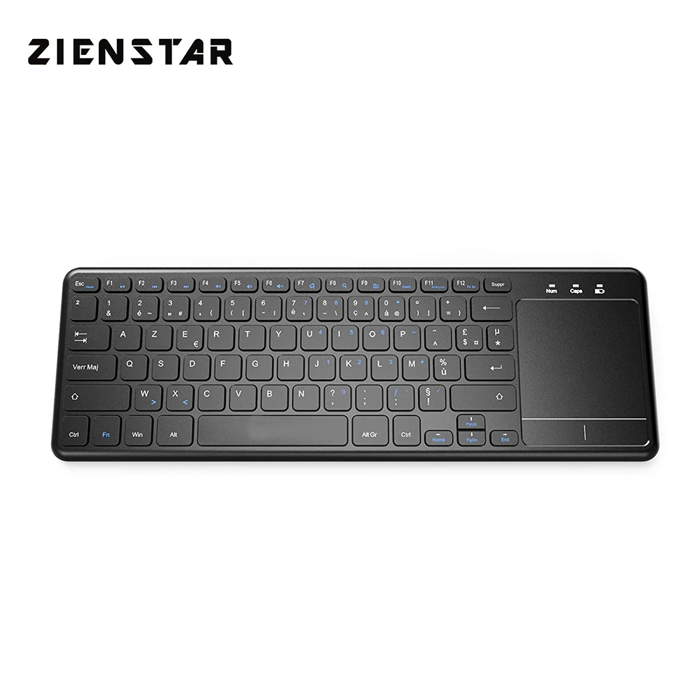 Zienstar AZERTY Французская 2,4G Беспроводная клавиатура с тачпадом для Windows PC, ноутбука, Ios pad, Smart tv, HTPC IP tv, Android Box