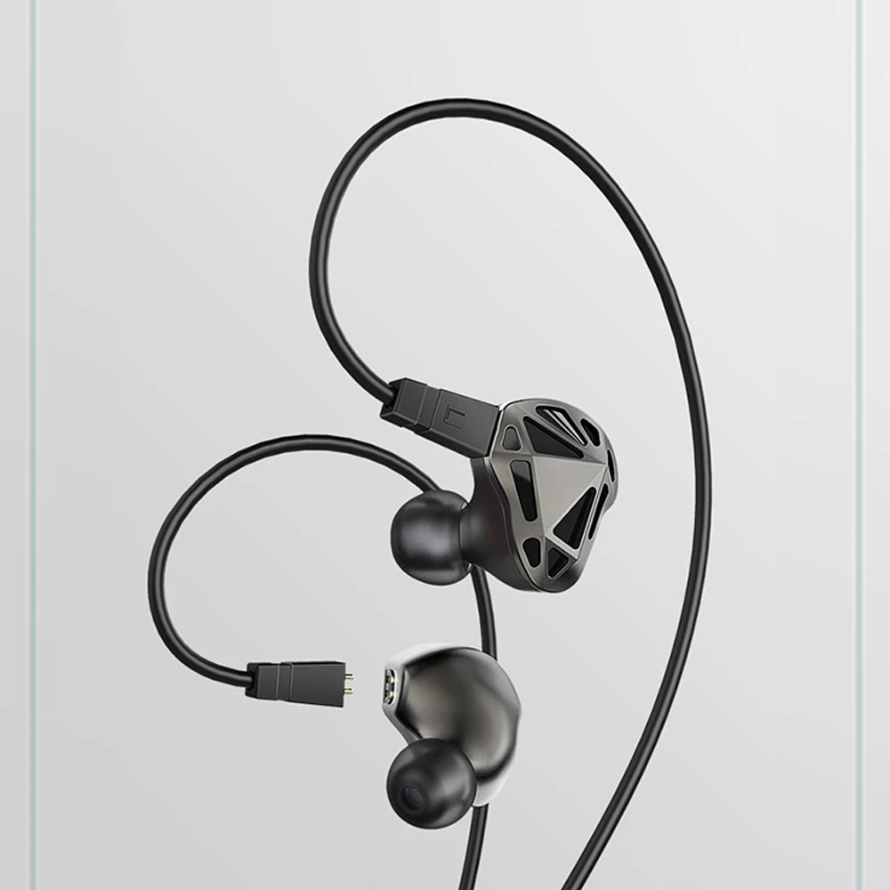 

AUGLAMOUR RT1 In Ear HIFI Earphone Ear Hook Metal Earbud DIY Earplugs Dynamic Stereo Music Detachable Cable
