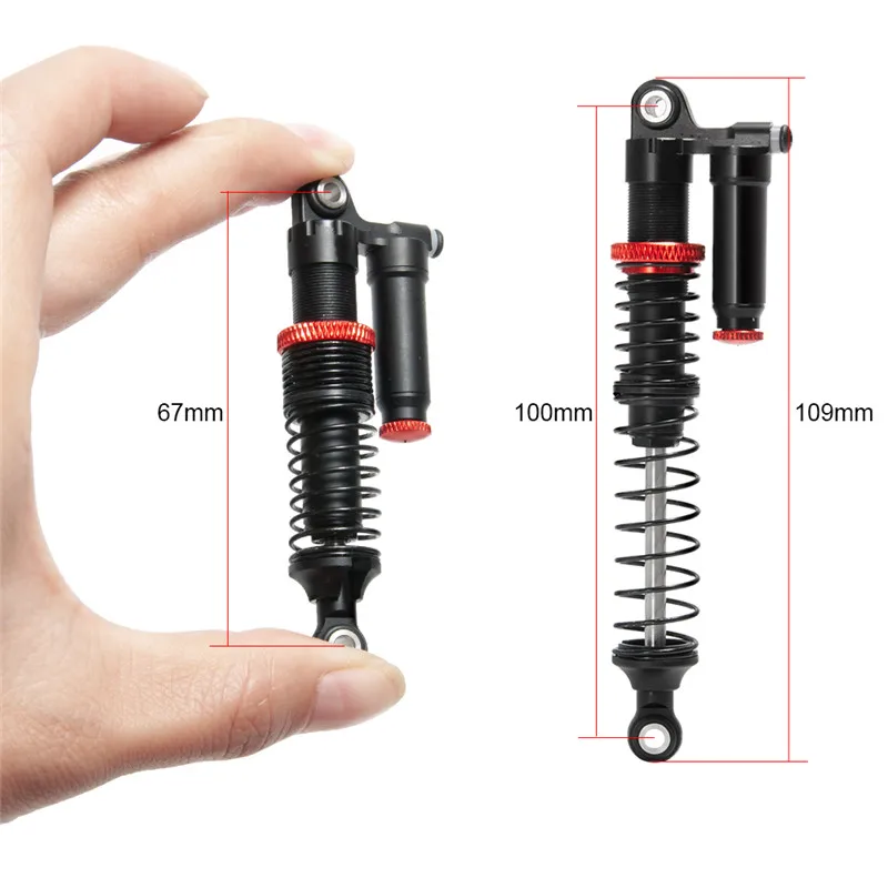 2 шт или 4 шт HR алюминиевый амортизатор для 1/10 SCX10 rc автомобиль гусеничный с регулируемым отскоком 90 мм 100 мм 110 мм 120 мм