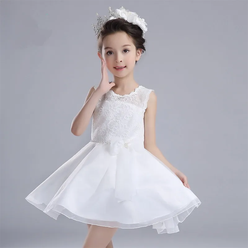 Formal Party Dresses For Girls Children White Flower Girl Vestidos 2019