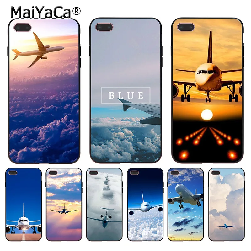 

MaiYaCa Aircraft Airplane fly travel cloud Sky Coque Shell Phone Case for Apple iPhone 8 7 6 6S Plus X 5 5S SE 5C Cover