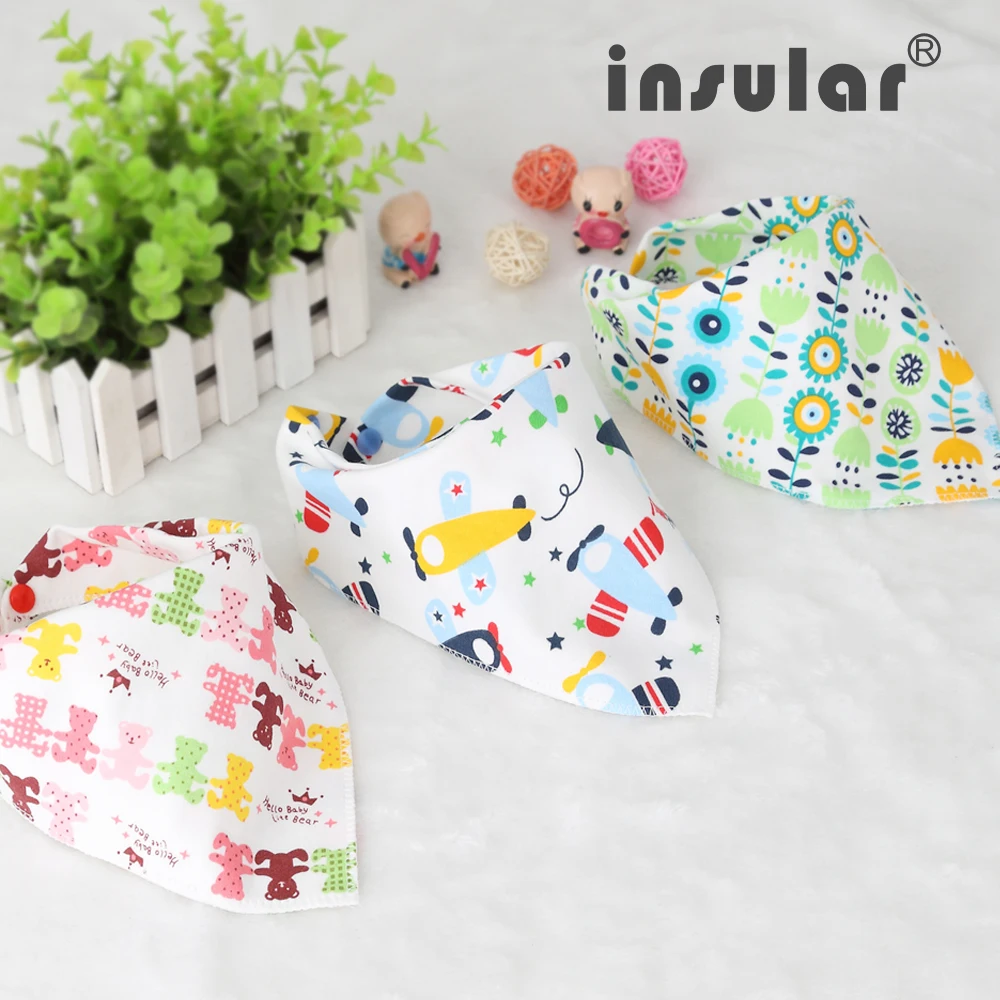 

Insular 3PCS/Lot Cartoon Cotton Baby Bibs Newborn Infant Saliva Towel Baby Accessories Toddler Scarfs Headband Kids Burp Cloths