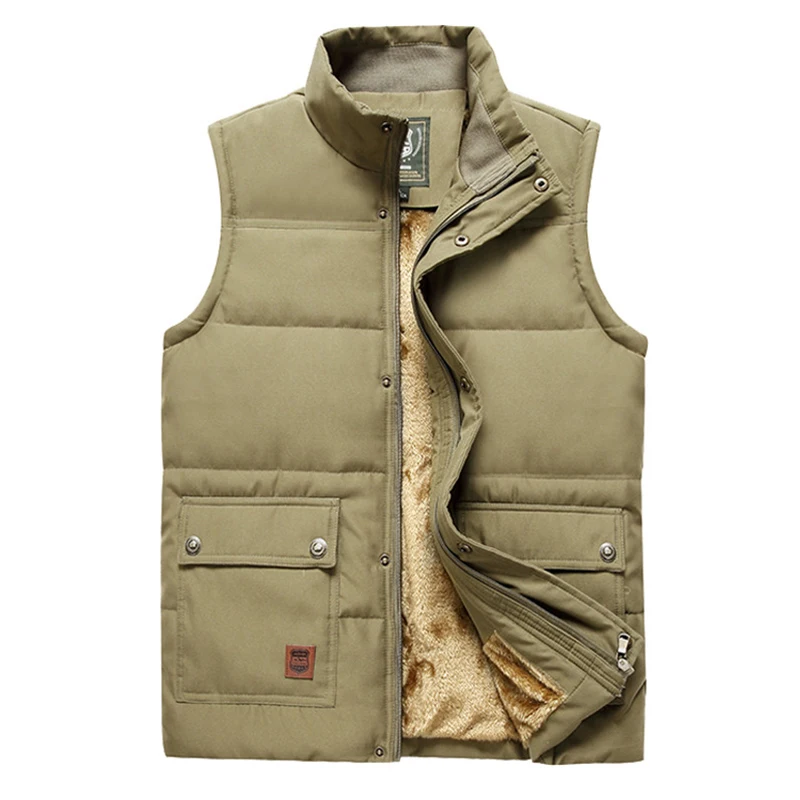 

2019 New Mens Jacket Sleeveless Vests Autumn Multi Pockets Travels Photographer Vest Male Khaki Military Jacket Waistcoat 5XL