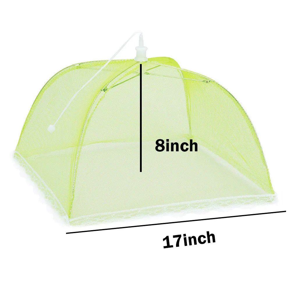 1 Large Pop-up Mesh Kitchen Folded Mesh Food Cover Anti Fly Mosquito Umbrella Hygiene Grid Style Food Dish Net Umbrella Picnic