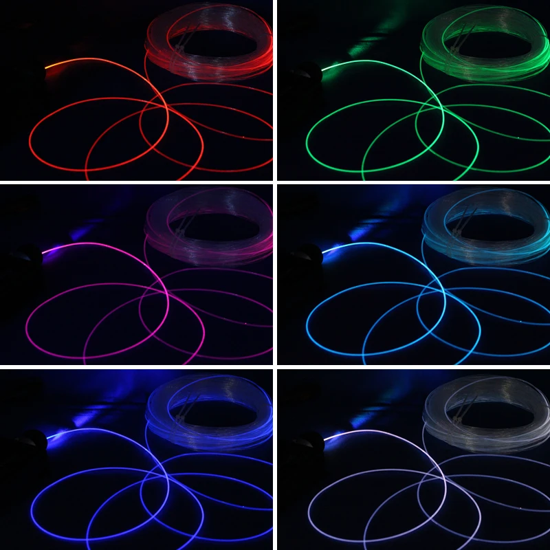 4.0mm Side Glow PMMA Fiber Optic Cable 5meters led lights for cars