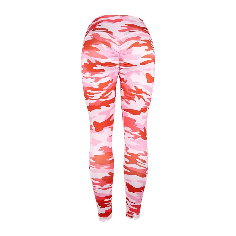 2019 women's camouflage sports yoga pants push up high waist sports casual yoga pants leggings Quick dry for ladies 40J8 (30)