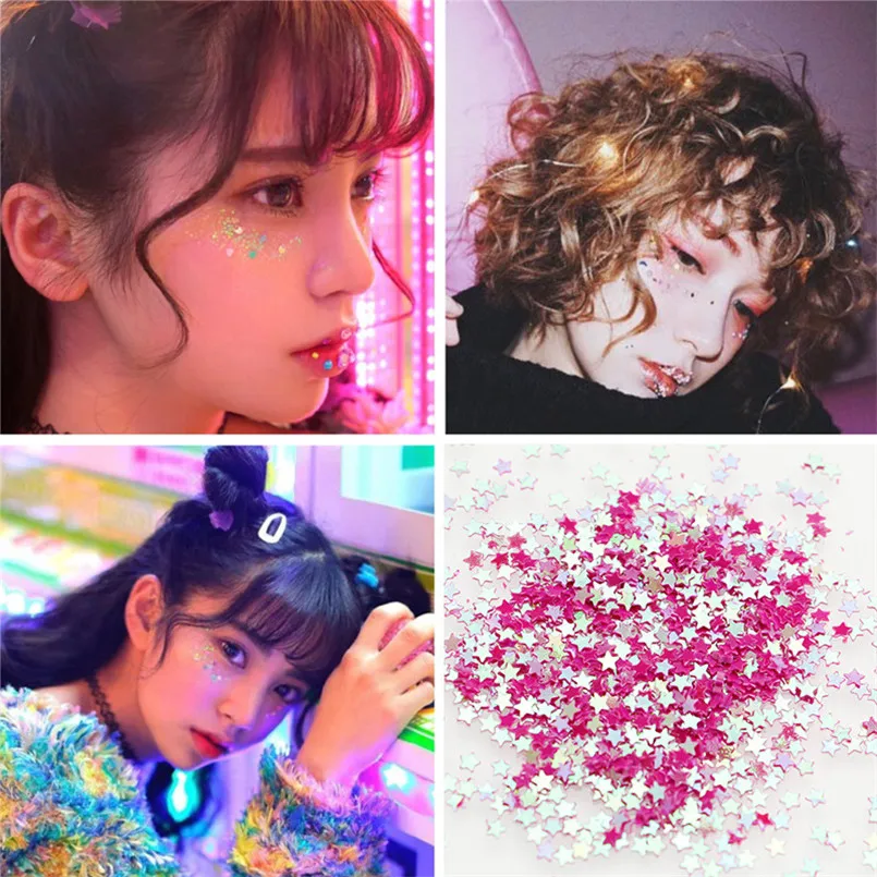 

100G Nail Jewelry Accessories Sequins Solid Five-Pointed Star Stage Eye Makeup Sequin Handmade DIY Sequins Sewing Accessories