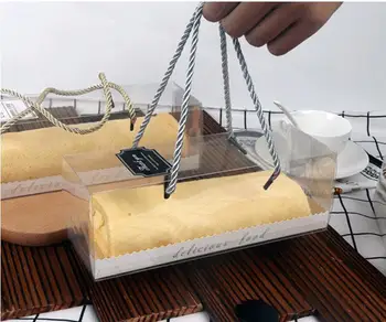 

100pcs/lot 22.5*7.8*7.8cm/29.5*7.8*7.8cm Large clear transparent packing box With tray Baked cookie Birthday Gift cake boxSN1774