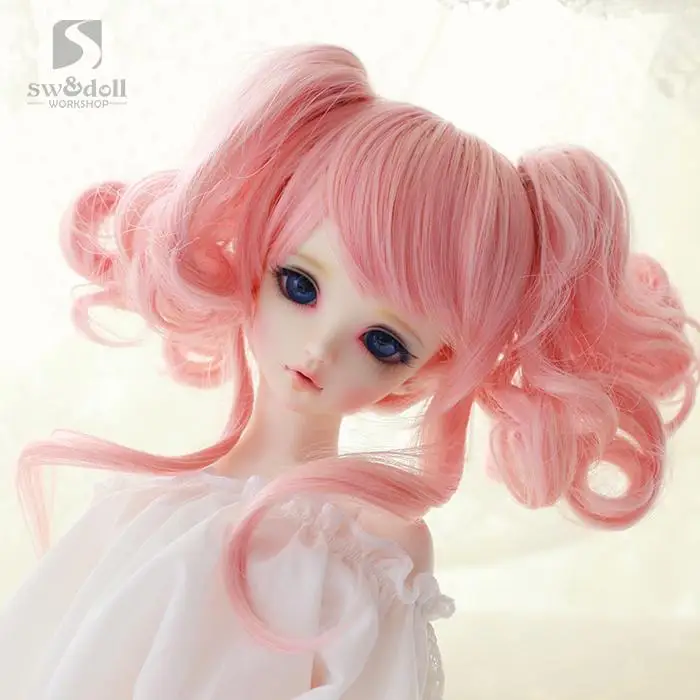 

BJD wigs RW024 girl 1/3SD high temperature wire hair curly hair long braid double doll wig