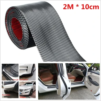 

2m Car Rubber Scuff Plate Door Sill Cover Protection Moldings Anti-Collision Car Front Rear Bumper Fender Protection Sticker 1pc