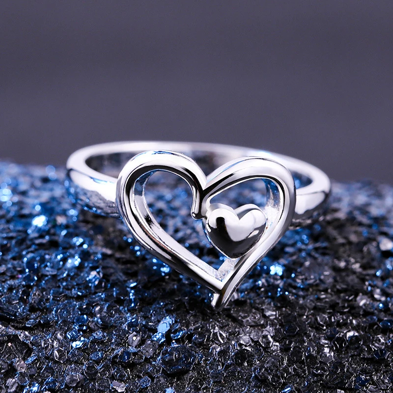 love heart engagement ring