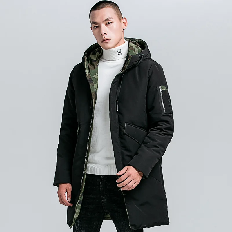 

ZOZOWANG 2019 Spring winter jacket men Camouflage long parka men thick plus size 4XL hooded coat Casual Outwear fashion Printing