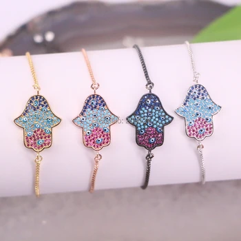 

Wholesale 8Pcs Palm Cubic Zirconia Micro Pave Bracelets Charms Jewelry