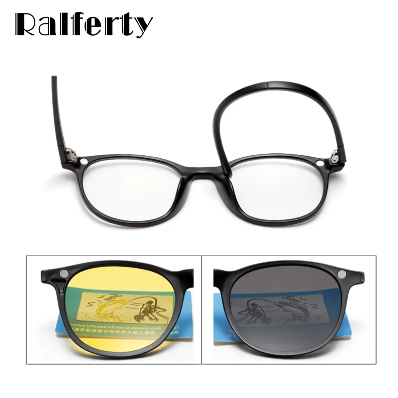 Ralferty 6 в 1 магнитные солнцезащитные очки для женщин Поляризованные оправы очков с
