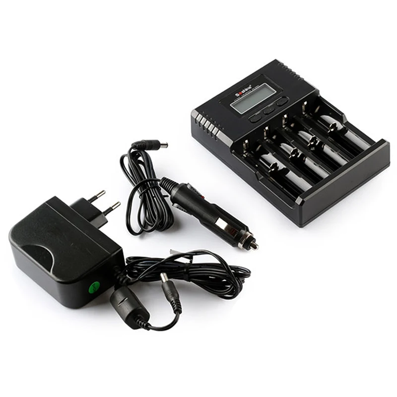 4pcs/lot Soshine 26650 3.7V 5500mAh Protected Rechargeable Li-ion Battery+Soshine H4 Li-ion 4-Slot NiCd NiMh LCD Charger