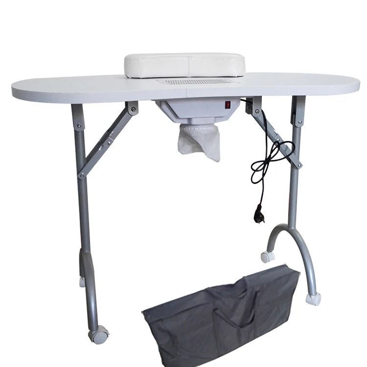 Маникюрный Стол с вакуумным пылесосом, стол для маникюра, Спа салон красоты, оборудование для ногтей, складной стол для ногтей+ сумка для хранения