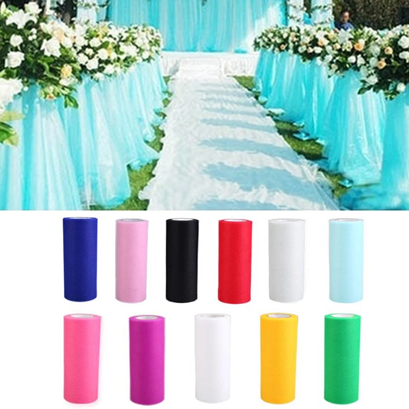 

Romantic Tulle Roll 6"x25YD Netting Skirt Chair Sash Bow Table Supplies