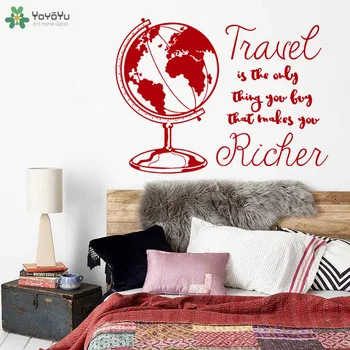 

YOYOYU Wall Decal Travel Thing Quote Vinyl Wall Stickers Creative Earth Continents Pattern Art Mural Kids Bedroom Decor DIYCT518
