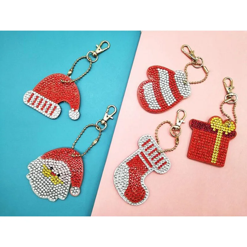 

5pcs/set Full Drill 5D DIY Diamond Painting Love Heart Keychain Key Ring Embroidery Painting Gift Cross Stitch Needlework BG24