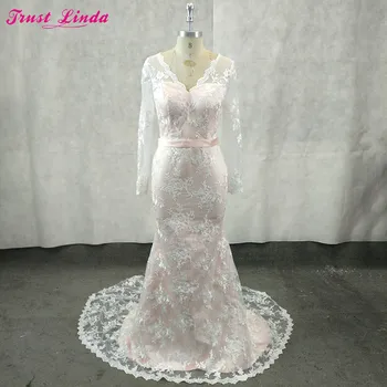 

Elegant Lace Tulle Mermaid Long Sleeves Sexy See Through Mother Dresses V-neck