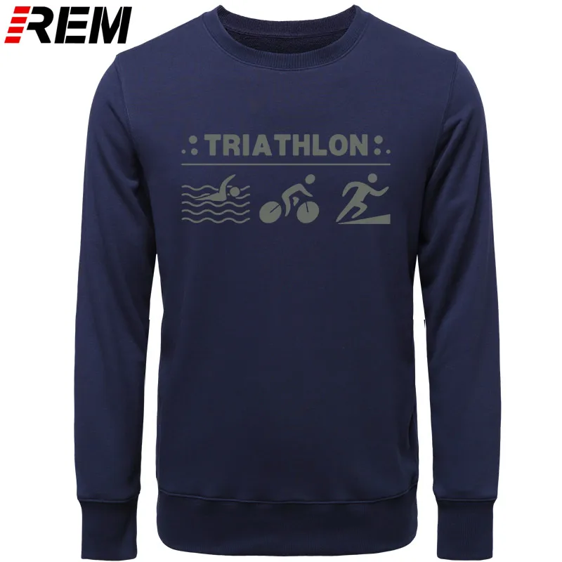 REM Харадзюку Триатлон Ironman Finisher Cycle Runer Swimer Печатный бутик мужские повседневные топы унисекс Толстовки, Толстовки - Цвет: NAVY GRAY