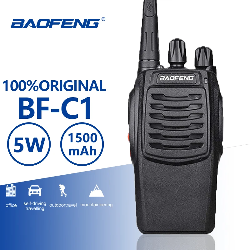 Baofeng BF-C1, 5 Вт, портативная рация, 16 каналов, двухстороннее радио, UHF, портативное радио, фонарь, ПМР, трансивер, обновленная BF-888S, Walky Talky