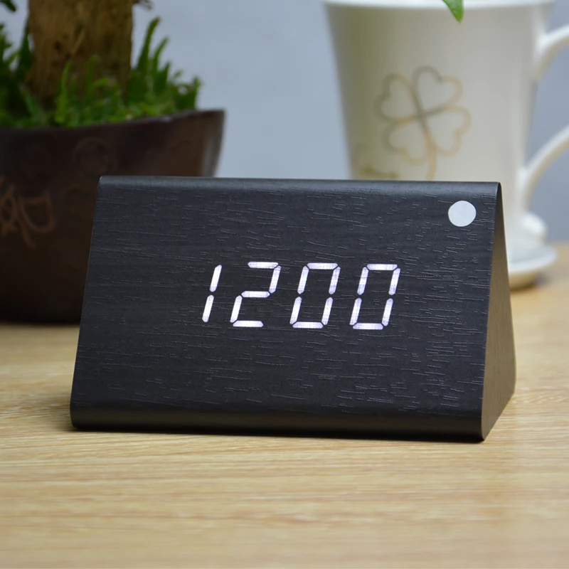  FiBiSonic Factory Modern Thermometer Desk Clocks LED Digital clock Alarm ClockSound Control Mini LE