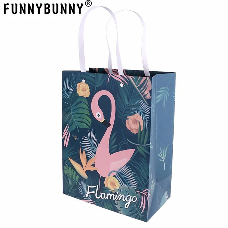 

FUNNYBUNNY Flamingo Sweets Candy Bags wedding favors and large Gift Bags wedding favor boxes paper bag wedding gifts for guests