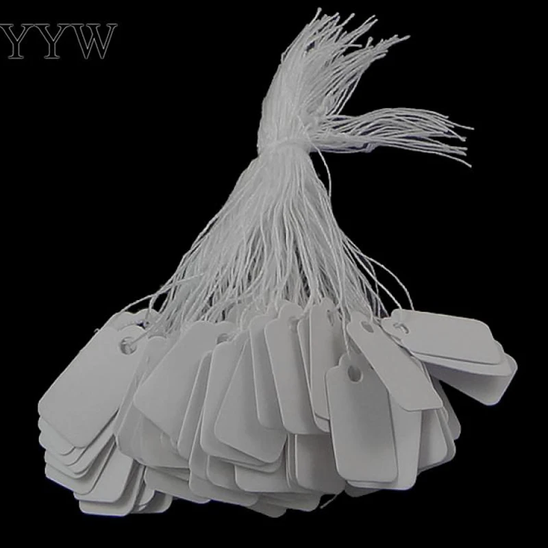 500 pcs Jewelry Strung Pricing Price Tags with String Silver Merchandise Cloth Label FREE SHIPING Jewelry Packaging