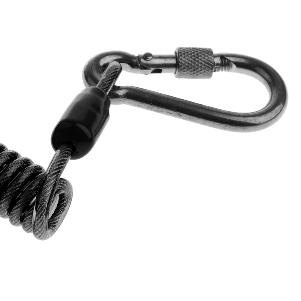 Scuba Diving Dive 10cm Spiral Spring Coil Snap Clip Lanyard Safety Emergency Gear for Outdoor Climbing Underwater Photography