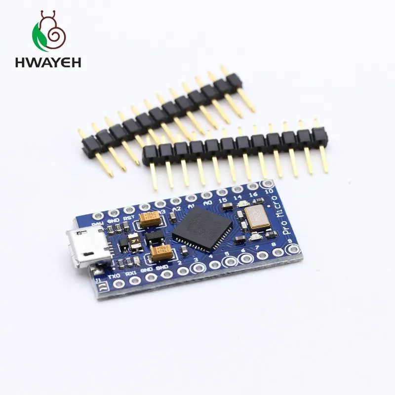 Pro Micro ATmega32U4 5 в 16 МГц замена ATmega328 для Mini на 2 рядный штырьковый разъем arduino Leonardo