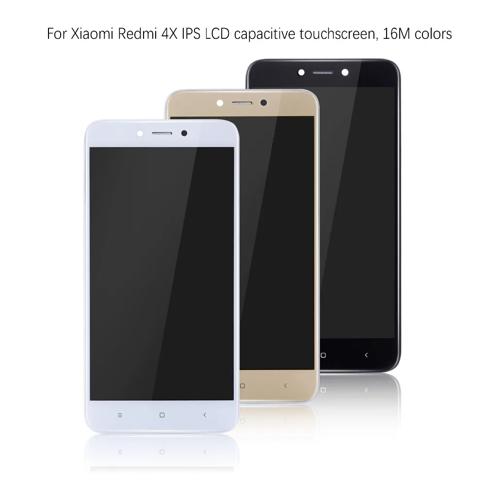 Дисплей для XIAOMI Redmi 4X / 4X Pro / 4X Prime LCD в сборе с тачскрином на рамке 5.0'' черный белый золото