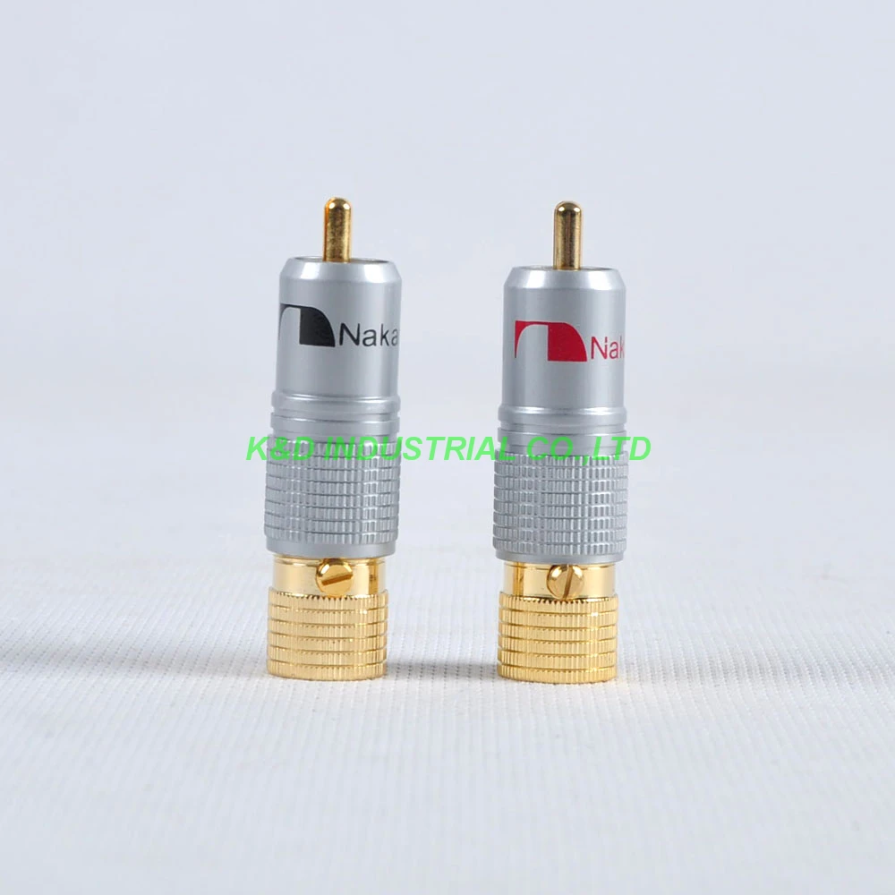 

1pair Gold Plated RCA Plug Male Solder Locking Audio Grade Adapter Connector Socket