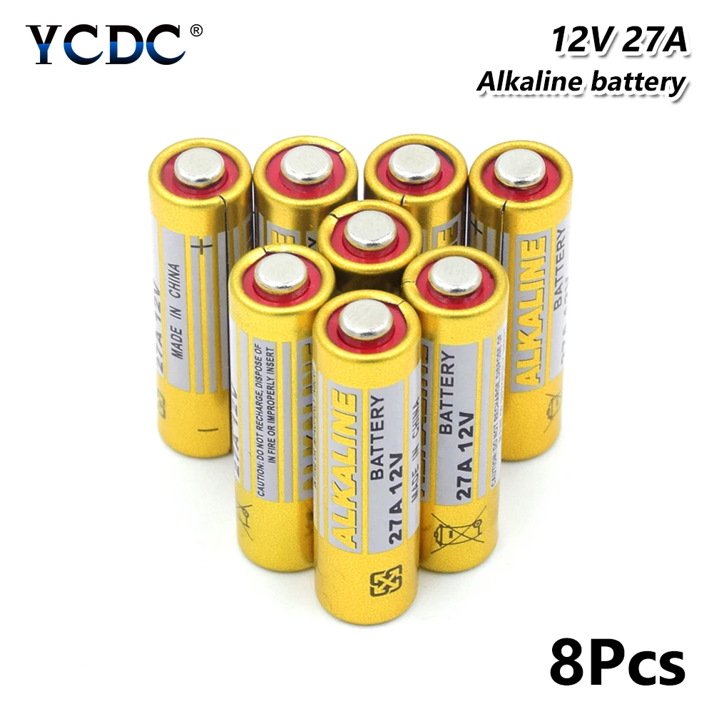 

8pieces 27A A27 12 V Alkaline Dry Battery G27A MN27 MS27 GP27A A27 L828 V27GA Home Alarm System Security Device Dry Battery