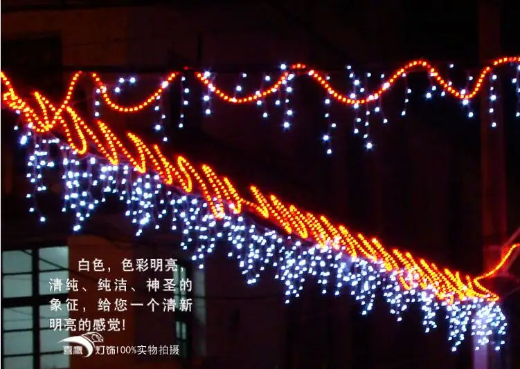 Новогодние наружные светодиодные Рождественские огни, гирлянды вечерние украшения 8x0,65 м светодиодные Рождественские огни Luces De Navidad Luz De Natal