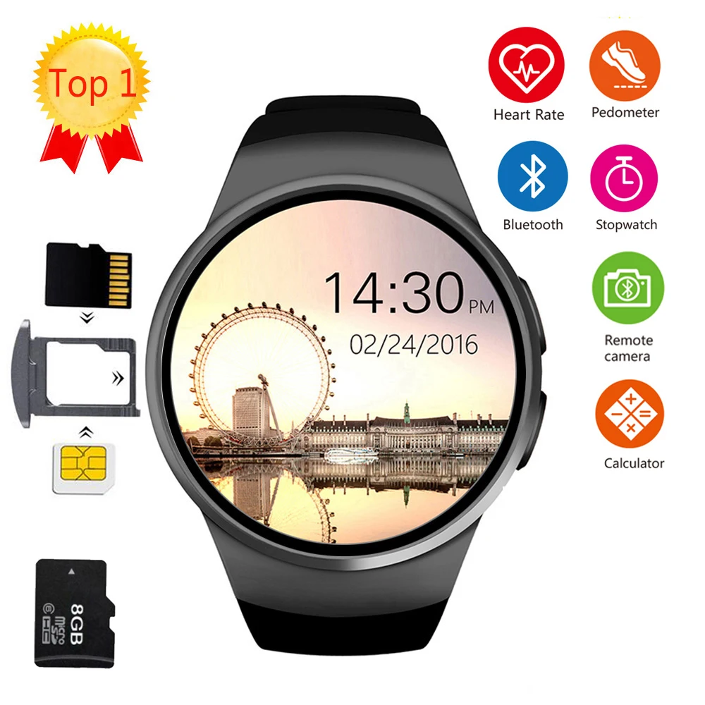 Original KW18 Smart Watch Connected Wristwatch For Samsung Xiaomi Android Support Sync Call Messager kw18 Smartwach phone watch