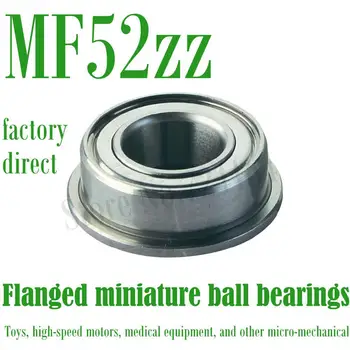 

50PCS Free Shipping MF52ZZ Flanged bearing 2*5*2.5 mm Miniature Ball Bearings Rc hobby,Toy,model, Motor,electric tools
