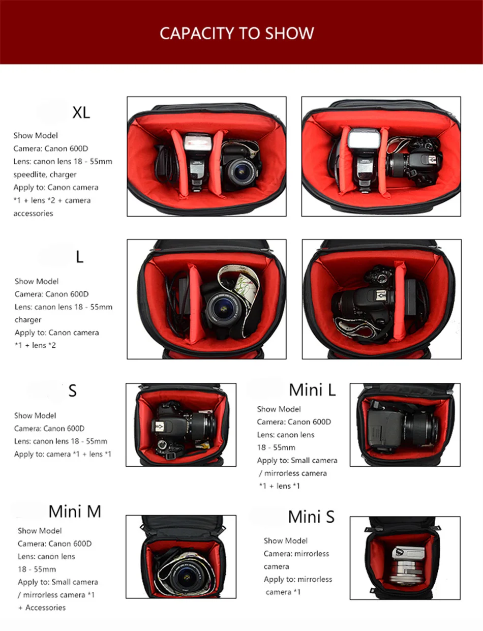 DSLR Камера сумка для Canon 4000D EOS R T7 750D 1500D 1300D 200D 5D Mark IV III 800D 200D 6D Mark II 7D 77D 60D 70D 600D 700D 760D