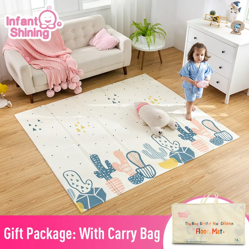Infant Shining XPE Baby Play Mat Crawling Pad Folding Thickening Environmental Protection Household