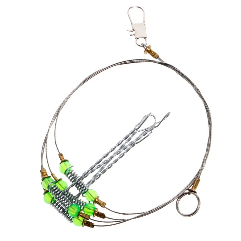Анти-обмотка Вертлюг рыболовный крючок для морской рыбалки стальные установки проволока лидер рыболовные крючки - Цвет: 4 steel wires