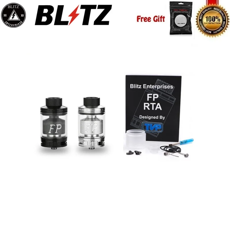 

Original Blitz FP RTA Vape Tank 30mm 4ml 6ml Capacity Support Single Dual Coil Top Filling RTA Atomizer Fit 510 Thread Box Mod
