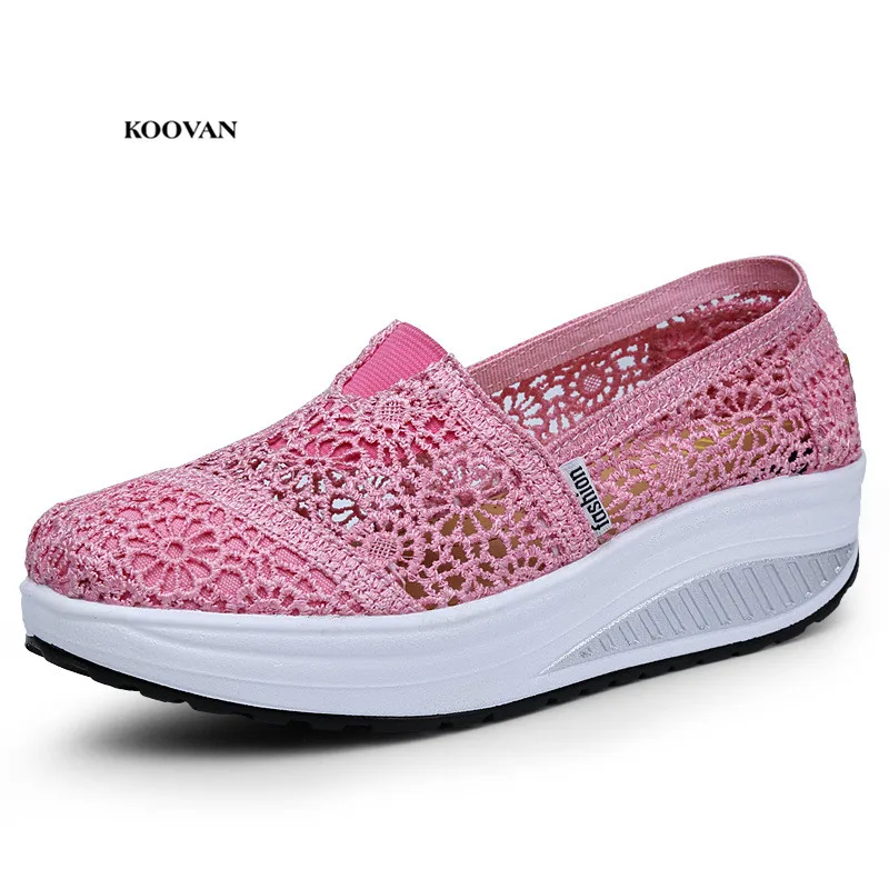 

Koovan Women's Mesh Shoes 2020 Spring And Summer Female Cool Net Shoes Breathable Lace Shake Women Footwear Casual Shoes