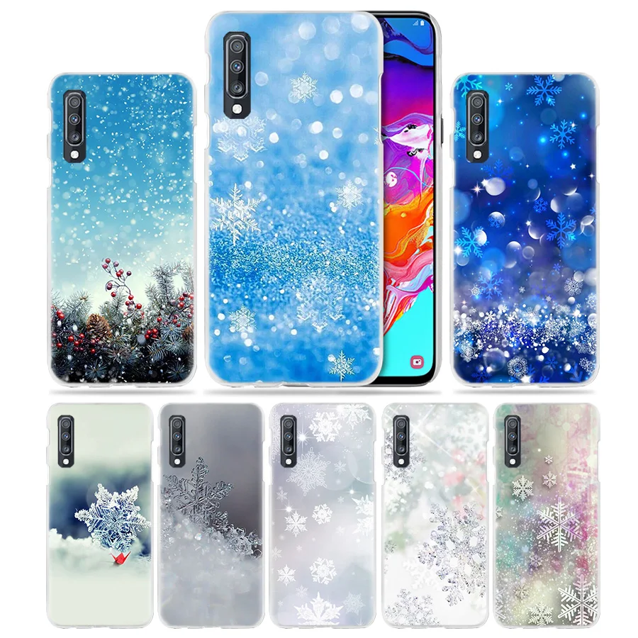 Рождественская Снежинка чехол для samsung Galaxy A50 A70 A20e A60 A40 A30 A20 A10 A8 A6 плюс A9 A7 Жесткий ПК чехол для телефона чехол для нового IPad