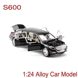 1/24 Maybach детская модель автомобиля расширенная версия роскошные автомобили S600 Сплав статическая модель Коллекция Дети Детская игрушка
